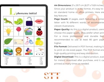 Initial Sounds Activity Book | Kindergarten Phoneme Isolation Worksheets (PDF Download)