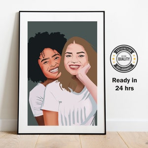 Paar Portrait, Portrait nach Foto, Portrait nach Foto, Familienportrait, Geschenk für den Freund, Jahrestagsgeschenk für Paar, Geschenk für den Freund