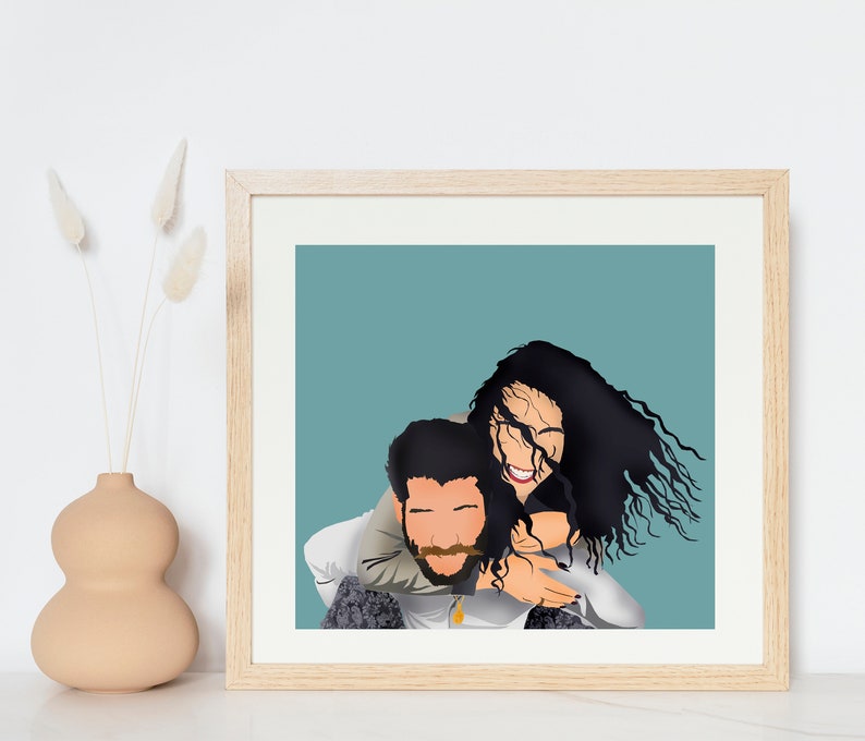 best friends personalized portrait print, best friend gift, friends illustration, best friend custom portrait, friendship day gift image 5