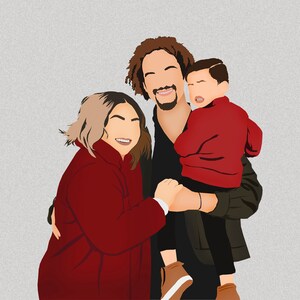 Portrait de famille personnalisé, portrait sans visage, portrait personnalisé, illustration de famille personnalisée, cadeau minimaliste pour les parents, cadeau de Noël