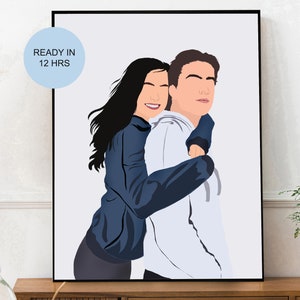 Faceless Portrait for custom boyfriend gift, Soulmate drawing, Drawing from photo, Couple painting, Turn photo into art, Faceless photo