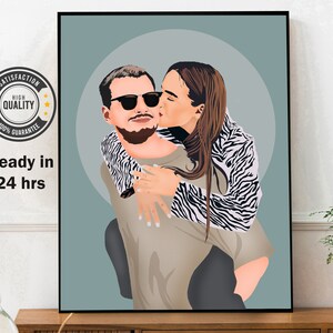 Custom Faceless Portrait, Minimalist faceless Portrait, Couple Portrait, Drawing from photo, Faceless portrait from photo, Gift for him