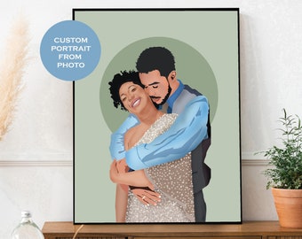Painting from photo, Faceless portrait, Couple drawing from photo, Custom Portrait, Personalized  boyfriend gift, Cartoon Portrait