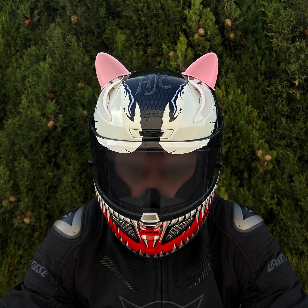 Pink Helmet Cat Ears Helmet Accessories Stick on Ski Helmet Kitty Ears