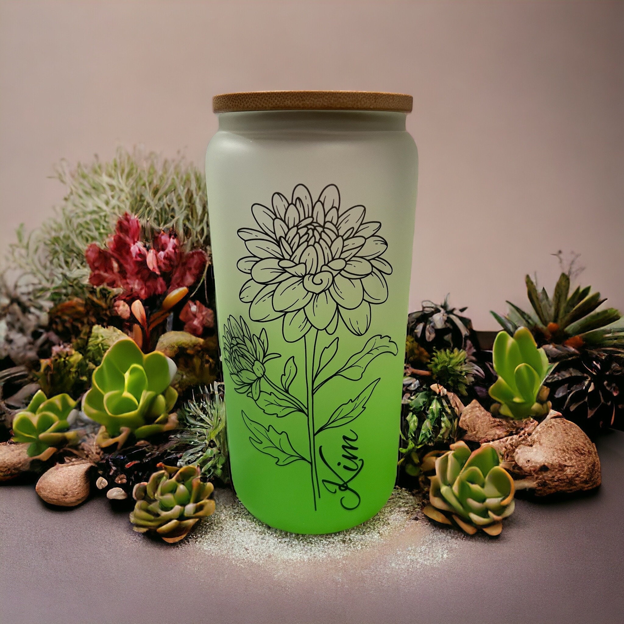 Personalized Birth Flower Tumbler, Gifts for Her, Bridesmaid Gifts, Personalized Birth Flower Coffee Cup