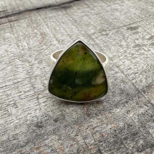 Top Grade Nephrite Jade Gemstone Ring 925 Sterling Silver Ring Handmade Jewelry Ring Solid Silver Ring Gift For Her