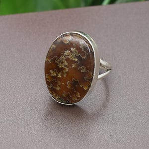 Top Grade Ammonite Fossil Gemstone Ring 925 Sterling Silver Ring Handmade Jewelry Ring Solid Silver Ring Gift For Her
