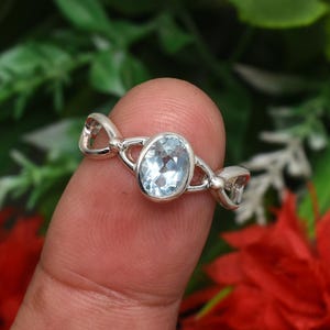 Top Grade Natural Blue Topaz Gemstone Ring 925 Sterling Silver Ring Statement Ring Filigree Ring Handmade Jewelry Ring