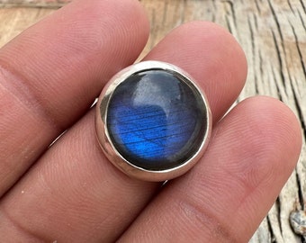 Anello In Labradorite Blu, Anello In Argento Sterling 925, Anello - Foto 4