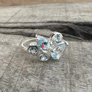Handmade Blue Topaz 925 Sterling Silver Ring