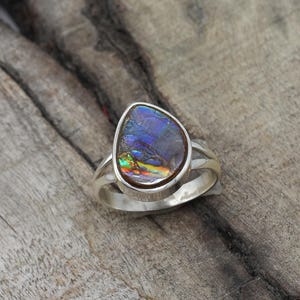Top Grade Ammolite Ring Handmade Jewelry Ring 925 Sterling Silver Ring Solid Silver Ring Statement Ring Gift For Her