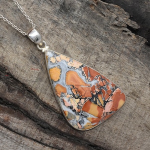 Genuine Maligano Jasper Gemstone Pendant Necklace 925 Sterling Silver Necklace Handmade Jewelry Necklace Solid Silver Necklace Gift For Her