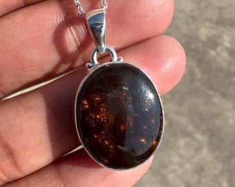 Natürliche Feuer Achat Anhänger: Handgemachte 925 Sterling Silber