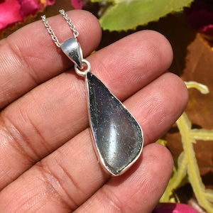Ancient Roman Glass Pendant Necklace 925 Sterling Silver Necklace Natural Roman Glass Necklace Solid Silver Necklace