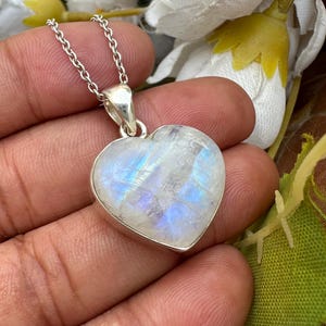 Genuine Moonstone Pendant Necklace Handmade Jewelry Necklace 925 Sterling Silver Necklace Solid Silver Necklace