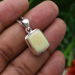 Handmade Monarch Opal Pendant: 925 Sterling Silver Necklace