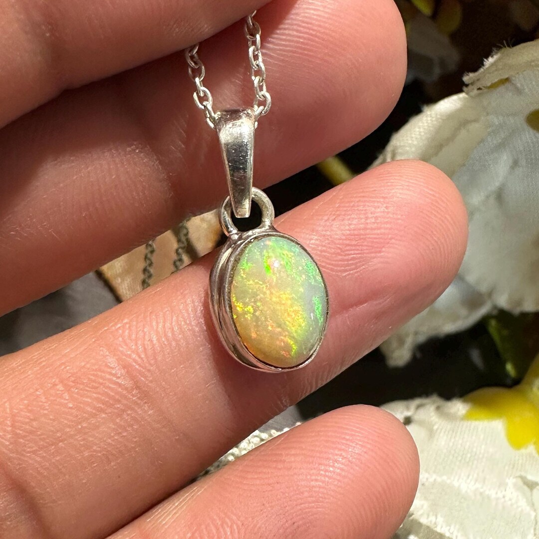 天然オパールペンダント S925純銀 高級ジュエリー 天然オパール925