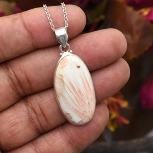 Natural Scolecite Gemstone Pendant Necklace 925 Sterling Silver Pendant Handmade Jewelry Pendant Solid Silver Pendant Gift For Her