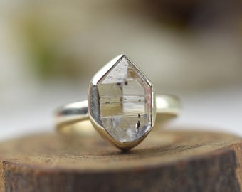 ハーキマーダイヤモンドリング：925スターリングシルバーのボヘミアン 