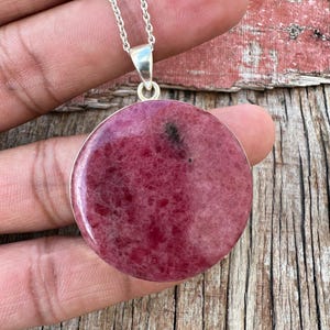 Natural Rhodonite Gemstone Pendant 925 Sterling Silver Pendant Handmade Jewelry Pendant Solid Silver Pendant Gift For Her
