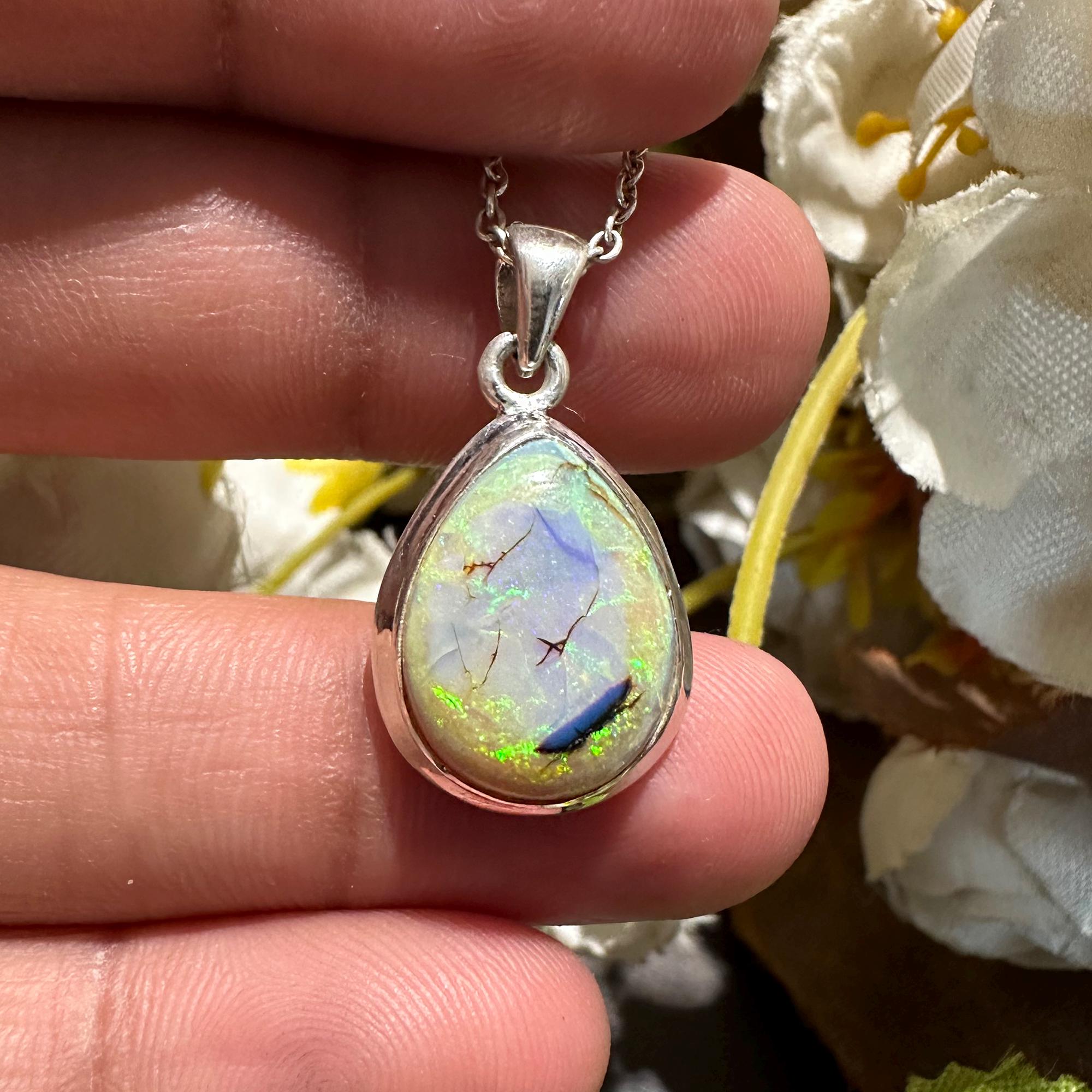 Top Quality Monarch Opal Gemstone Pendant Necklace Handmade - Main Image