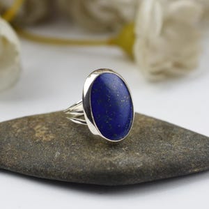 Bestnote echter Lapis Lazuli Edelstein Ring 925 Sterling Silber Ring Handgemachter Schmuck Ring Festes Silber Ring Geschenk für Sie