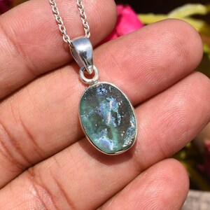 一点物✧希少✧ローマングラス ネックレストップ✧silver925 ローマンガラスネックレス、古代ローマンガラス、歴史的なガラス