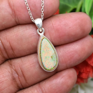 Handmade Monarch Opal Pendant: 925 Sterling Silver Necklace