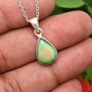 Monarch Opal Pendant Necklace: Handmade 925 Sterling Silver Jewelry