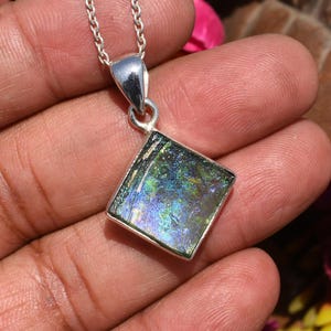 Ancient Roman Glass Pendant Necklace 925 Sterling Silver Necklace Natural Roman Glass Necklace Solid Silver Necklace Gift For Her