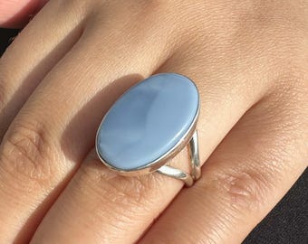 Handmade Owyhee Opal Ring, 925 Sterling Silver