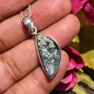 Natural Roman Glass Pendant Necklace 925 Sterling Silver Necklace Ancient Roman Glass Necklace Handmade Jewelry Necklace Gift For Her