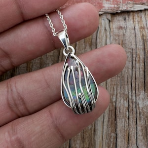 Natural Ammolite Gemstone Pendant 925 Sterling Silver Pendant Solid Silver Pendant Boho Pendant Gift For Her