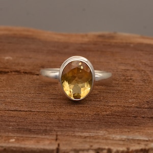 Natural Citrine Gemstone Ring Handmade Jewelry Ring 925 Sterling Silver Ring 925 Sterling Silver Ring Gift For Her