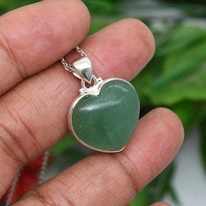 Genuine Green Aventurine Gemstone Pendant Necklace 925 Sterling Silver Necklace Handmade Jewelry Necklace Natural Aventurine Necklace