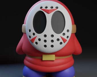 Shy Guy Jason Mask Figurine: 3D Printed Horror Crossover - Gamer