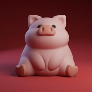 chonky Schwein STL und Farb 3MF-Datei für den 3D Druck