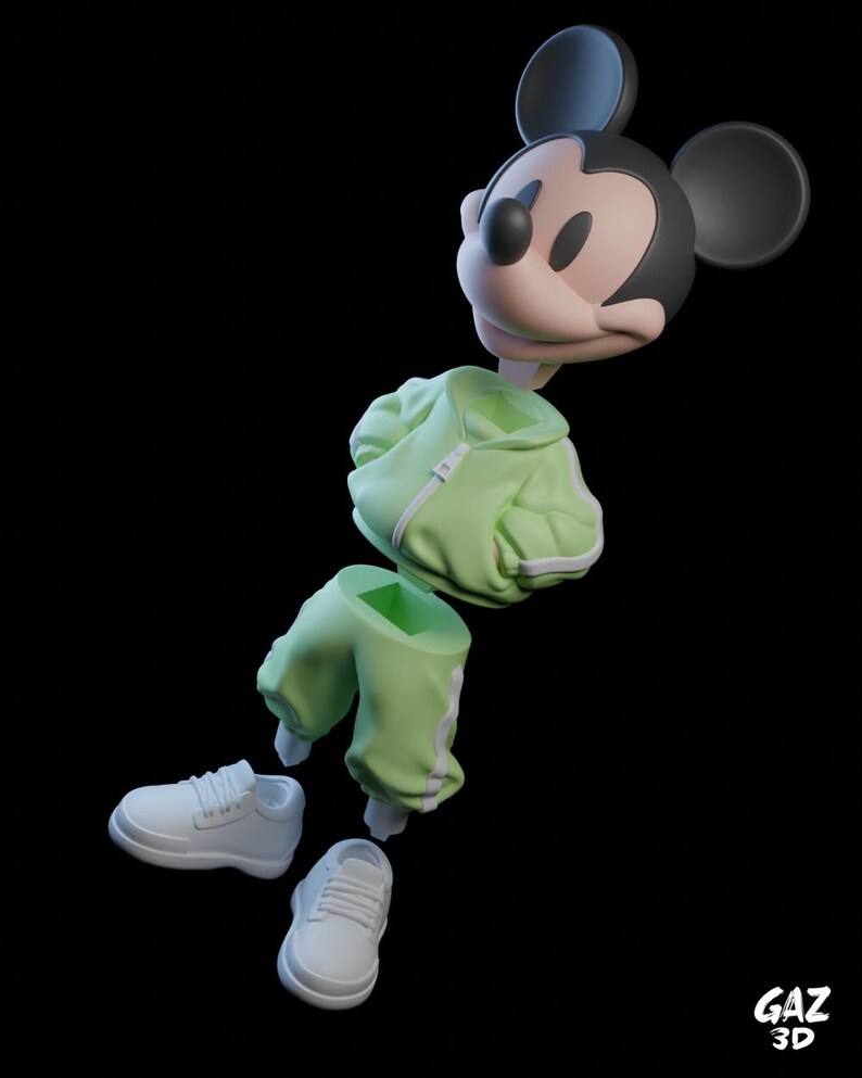Poly Mickey Stl File Mickey Mouse STL File for 3D Printing (now Including Colour 3mf Files ...