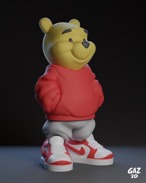 Winnie the Pooh Urban Art Toy STL and Color 3MF Files for 3D