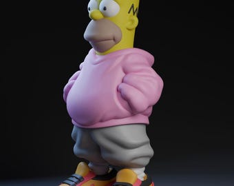 Homer urban art toy STL file for 3D printing (now with colour 3mf files)