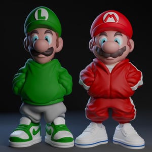 マリオ＆ルイージ アーバンアート おもちゃ 3D プリント用 STL ファイル