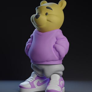 Winnie the Pooh Urban Art Spielzeug STL und farbige 3MF-Dateien für den 3D-Druck