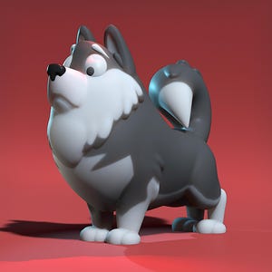 Hund Husky STL-Datei für den 3D-Druck