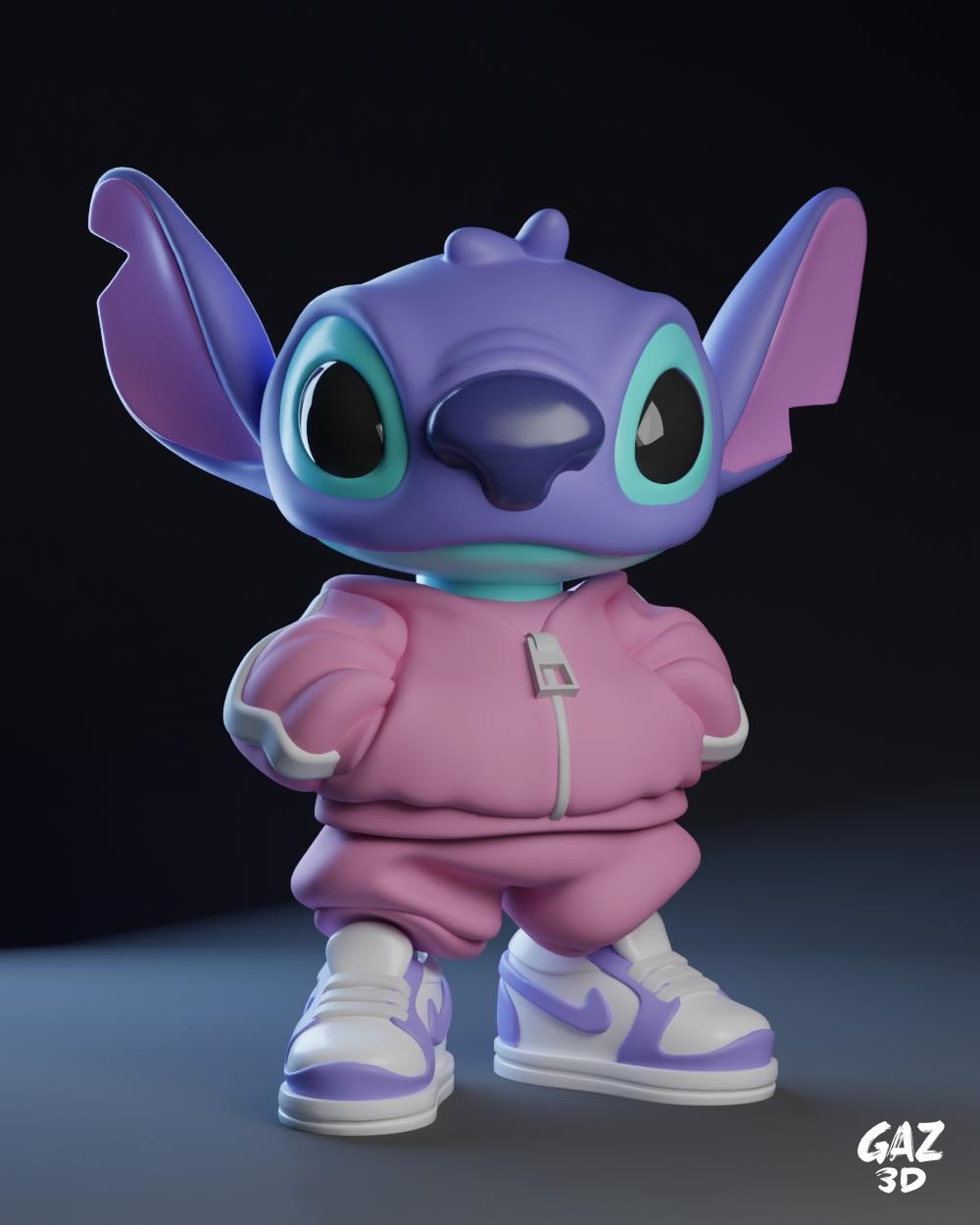 Stitch urban art toy STL files and colour 3MF files for 3D printing
