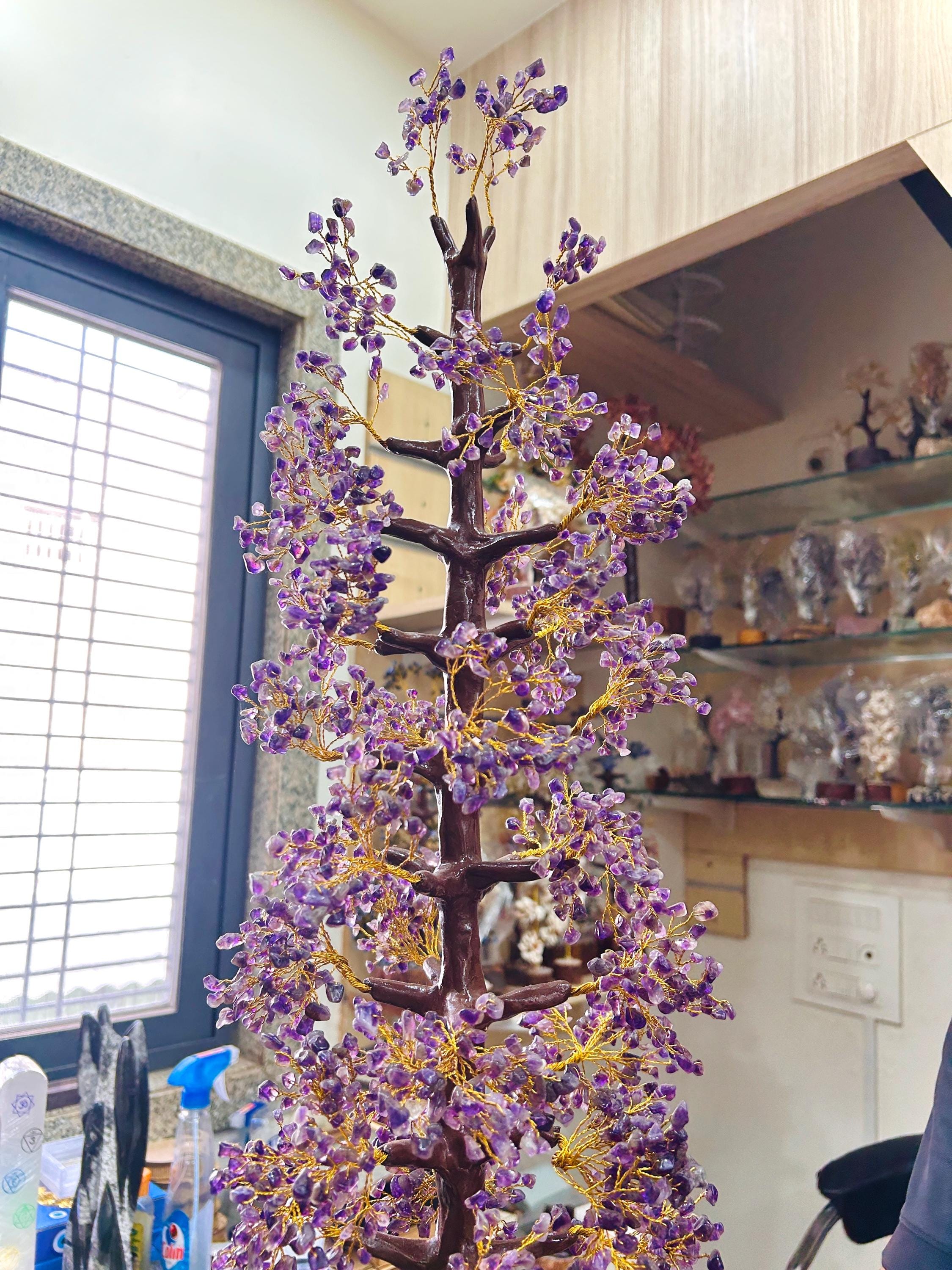 Large Amethyst Crystal Tree on Amethyst Cluster Rough Stone, Huge ...