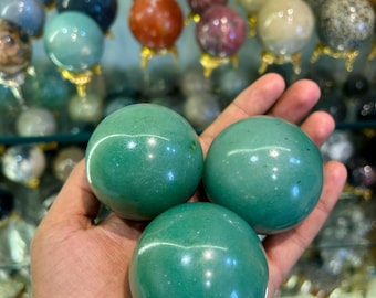 Natural Dark Green Aventurine sphere - 50-55mm natural green crystal sphere - healing crystal for emotional healing and heart Chakra healing