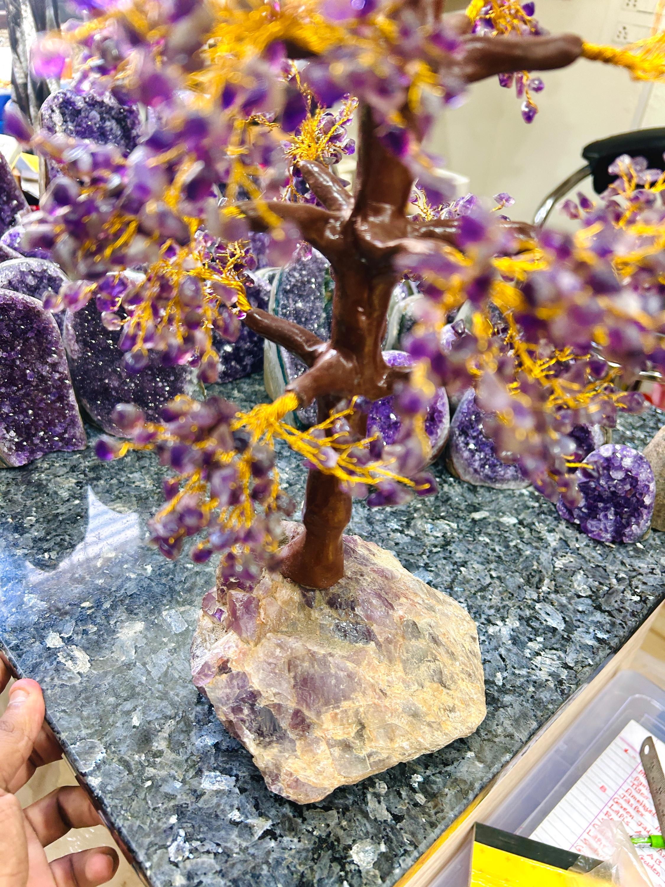 Large Amethyst Crystal Tree on Amethyst Cluster Rough Stone, Huge ...