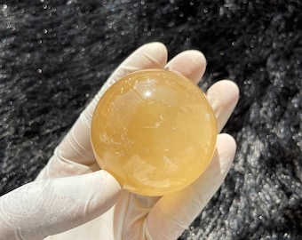1Pc Yellow optical calcite sphere, optical calcite, Golden Honey Calcite, rainbow crystal, crystal orb ball, calcite sphere