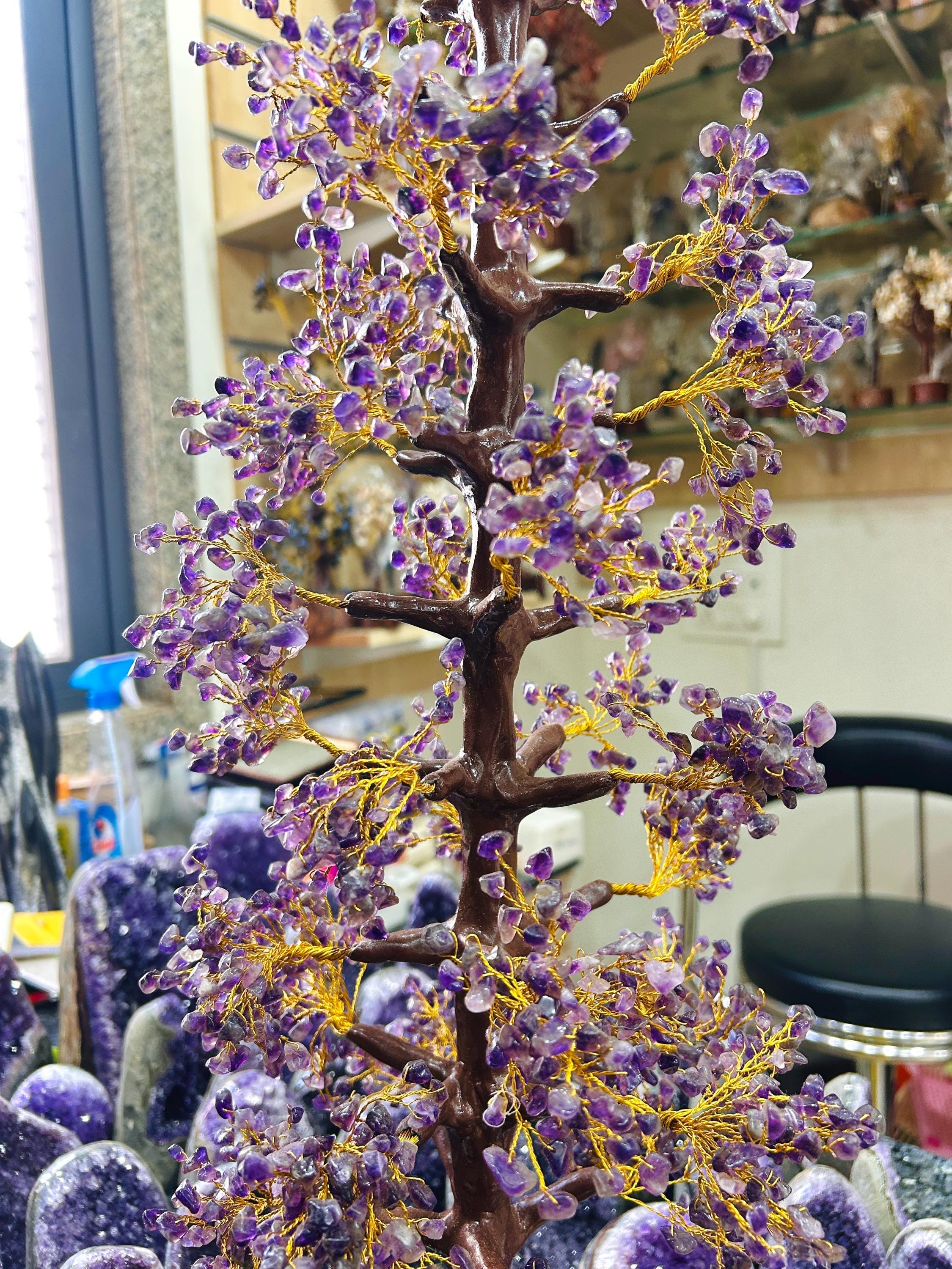 Large Amethyst Crystal Tree on Amethyst Cluster Rough Stone, Huge ...