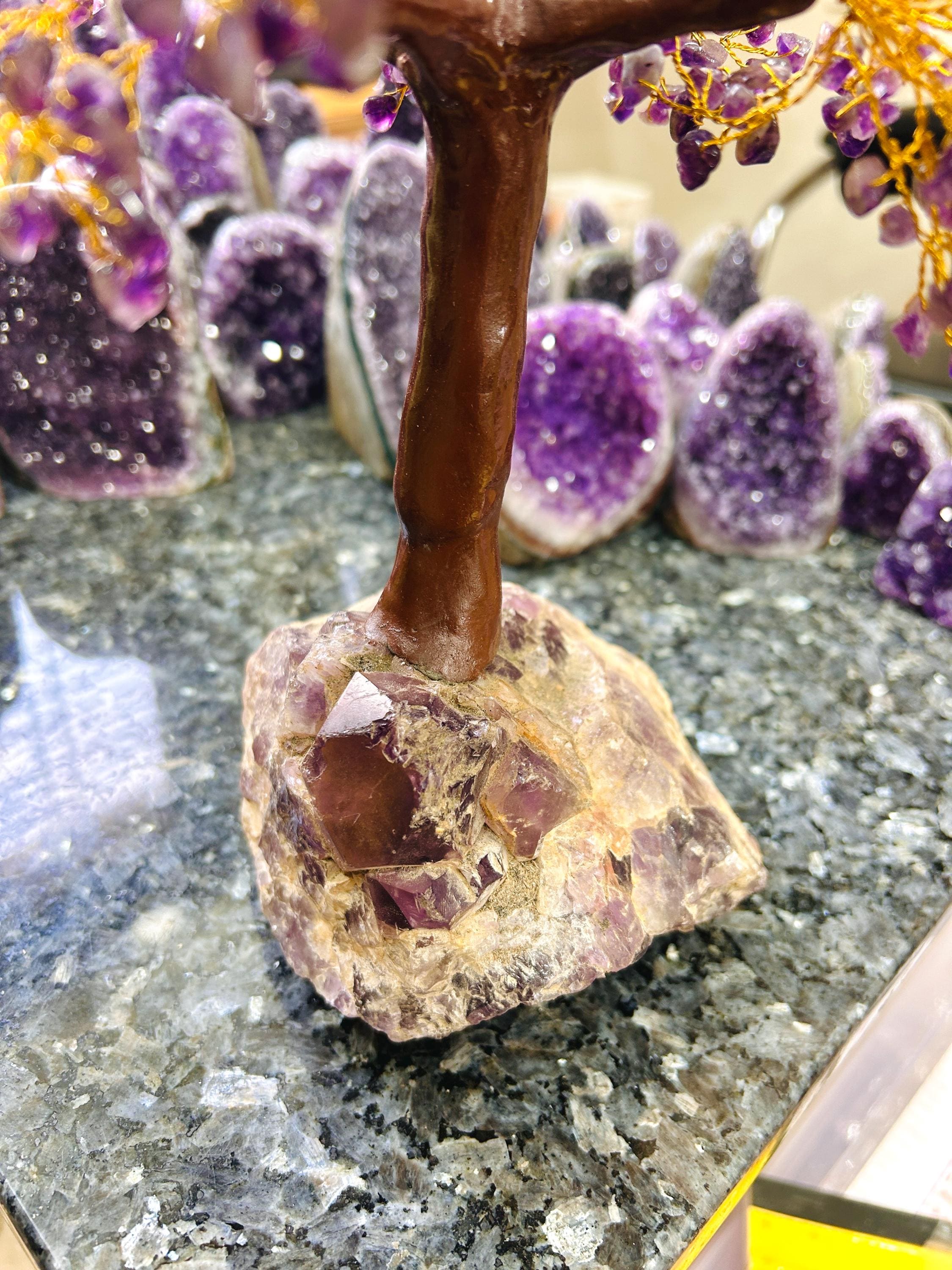 Large Amethyst Crystal Tree on Amethyst Cluster Rough Stone, Huge ...
